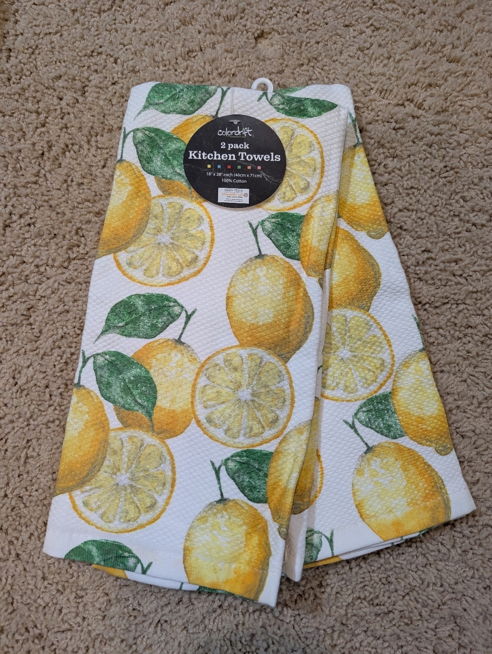 Colordrift Kitchen Towels 2 Pack Lemons